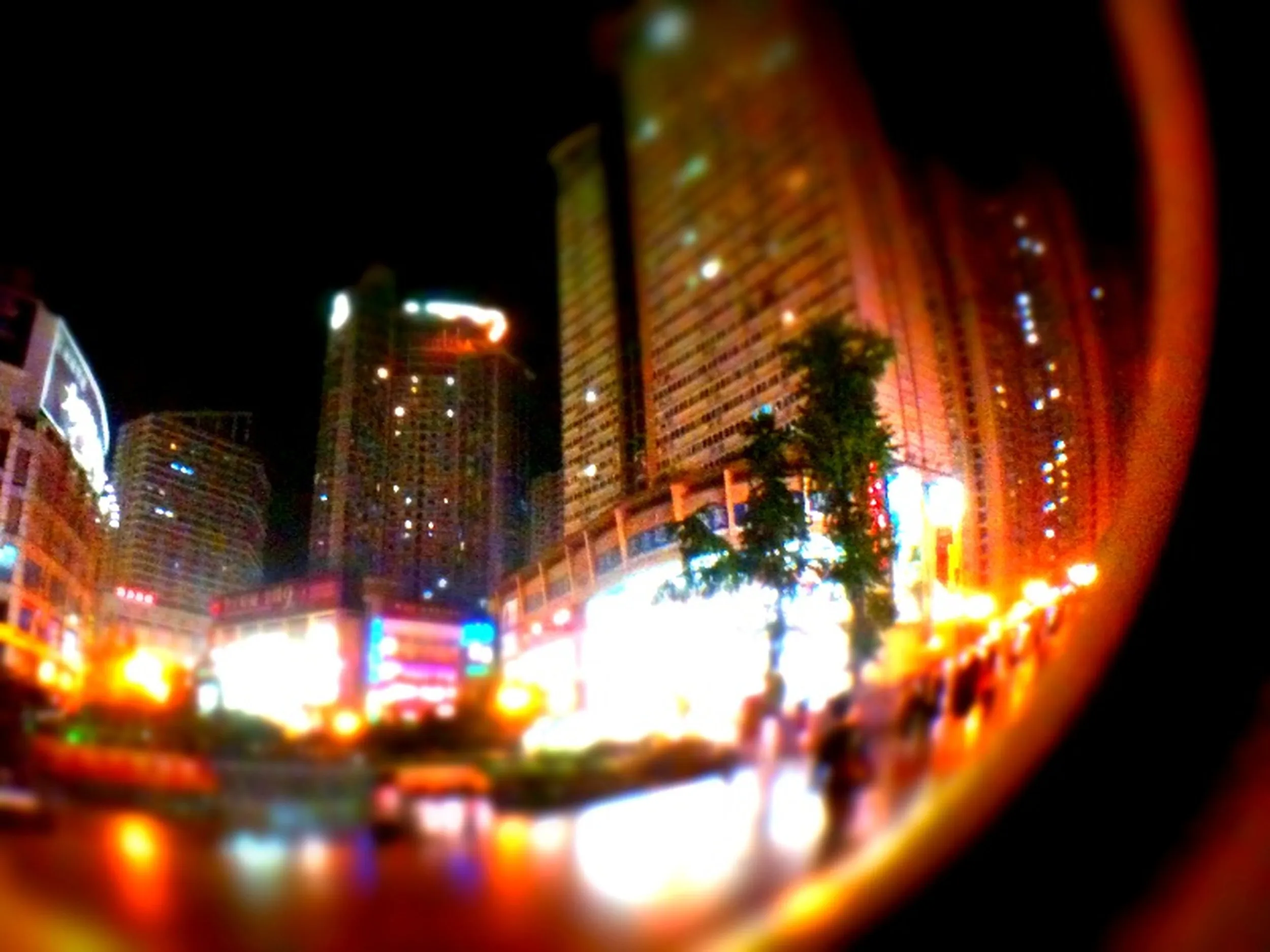ミニチュア風にした沙坪壩区の夜景