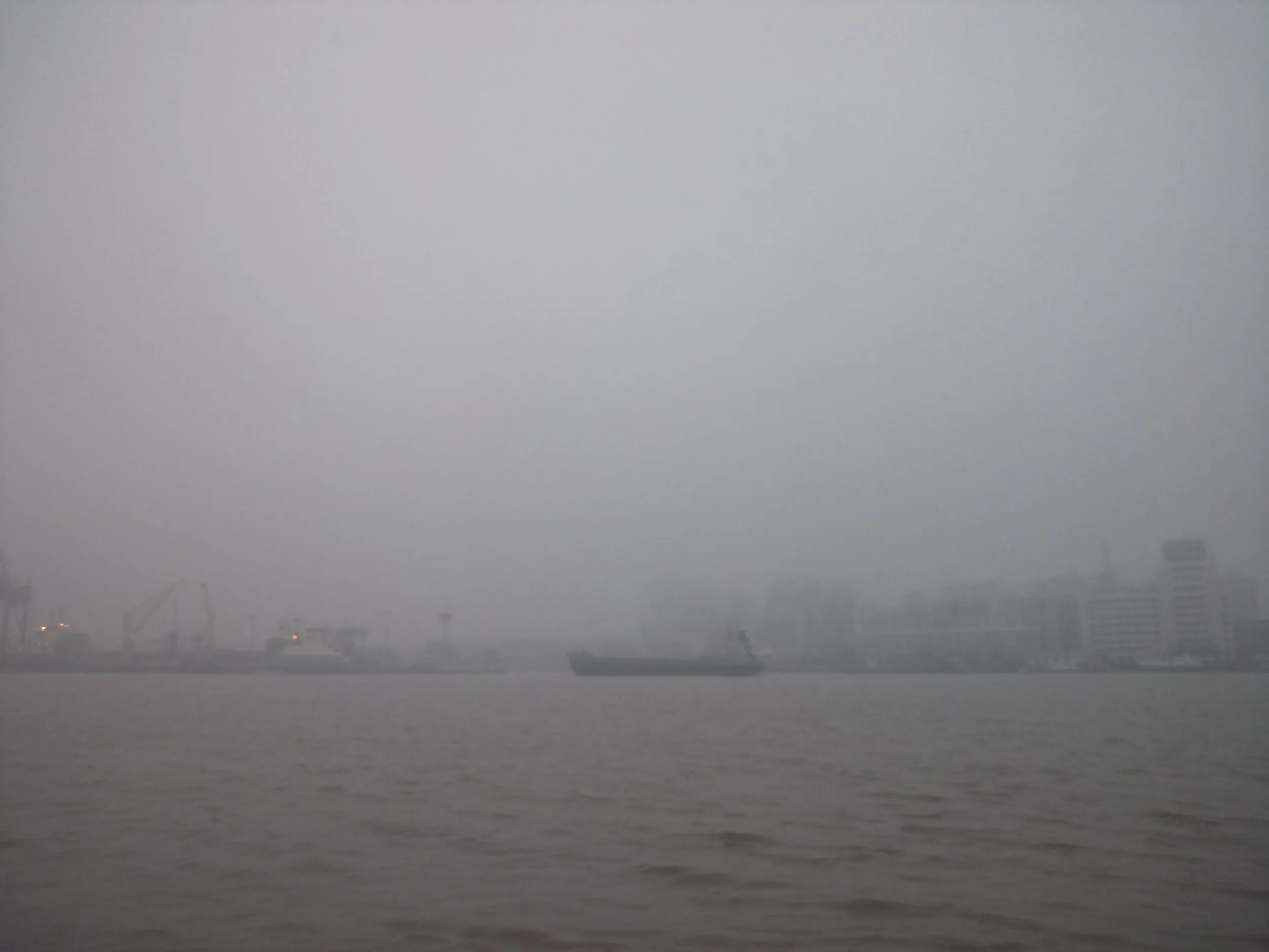 三岔港村~吴淞渡口から黄浦江を眺める