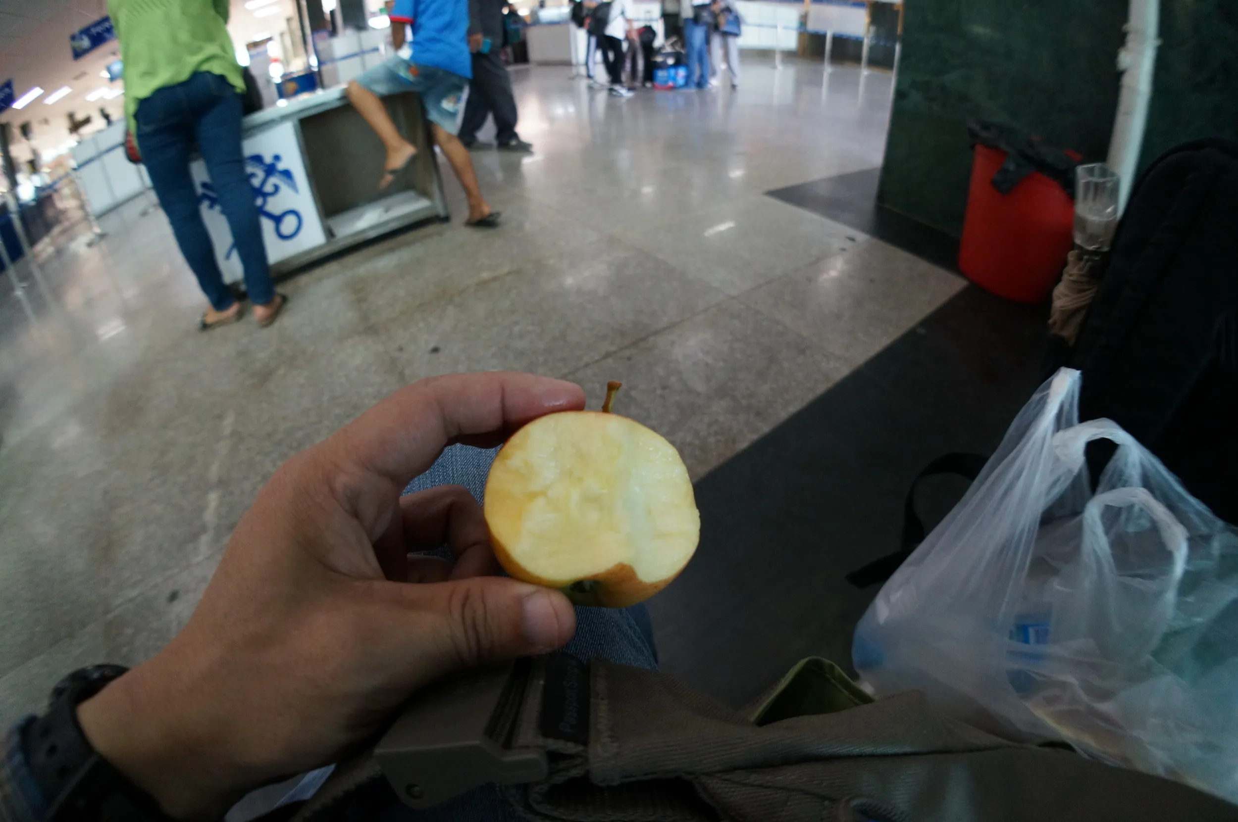 出入国管理所でリンゴを食す