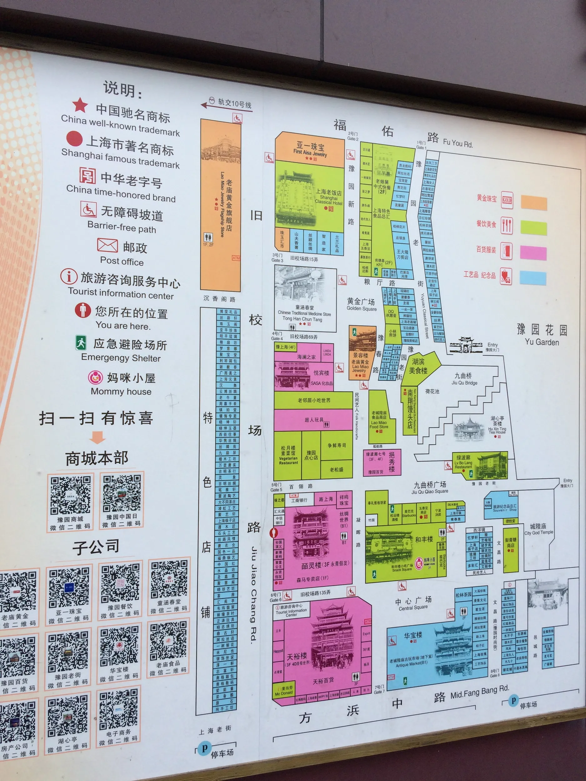 豫園商城の見取り図