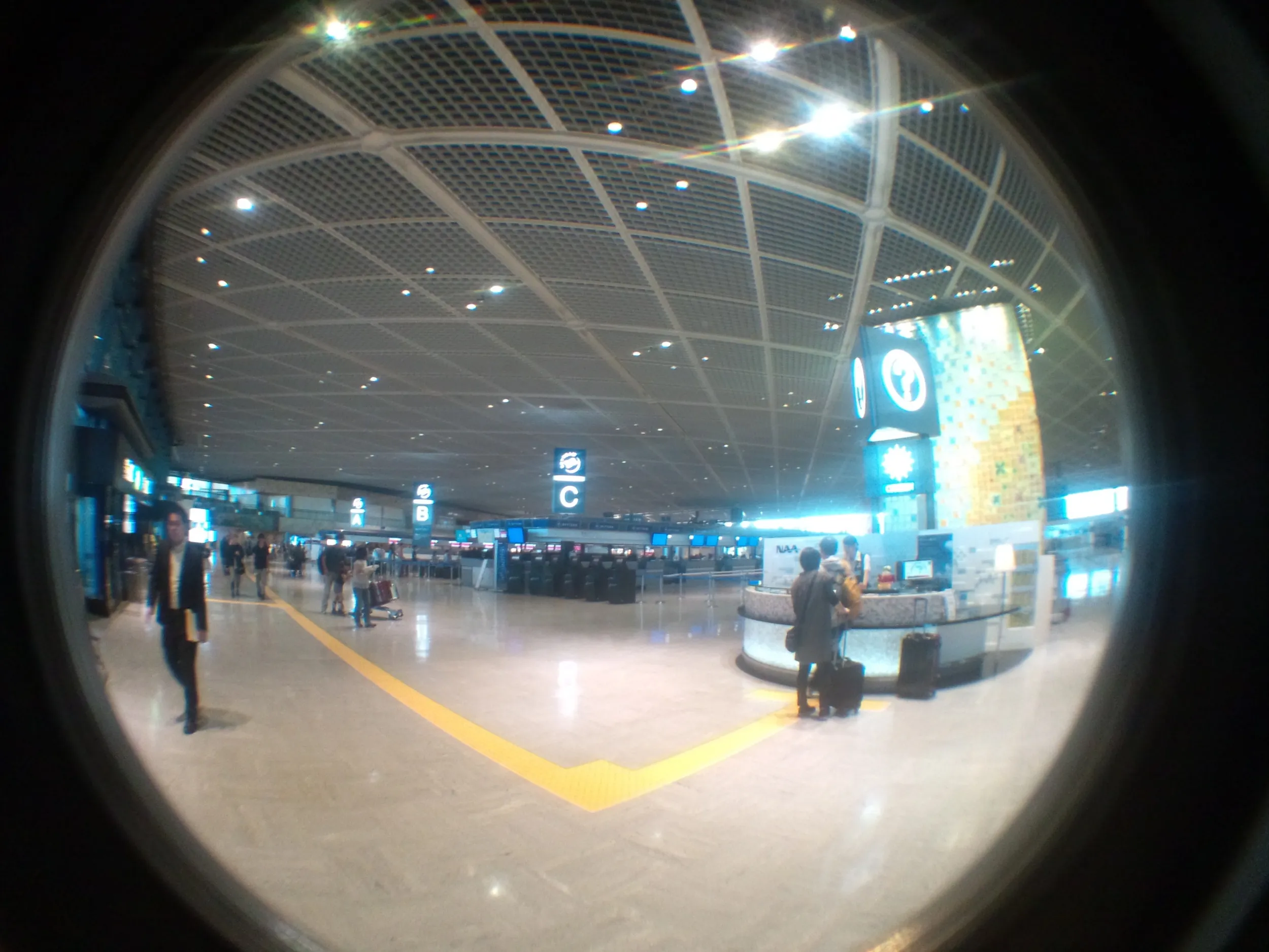 成田空港のロビー(F-12C撮影)