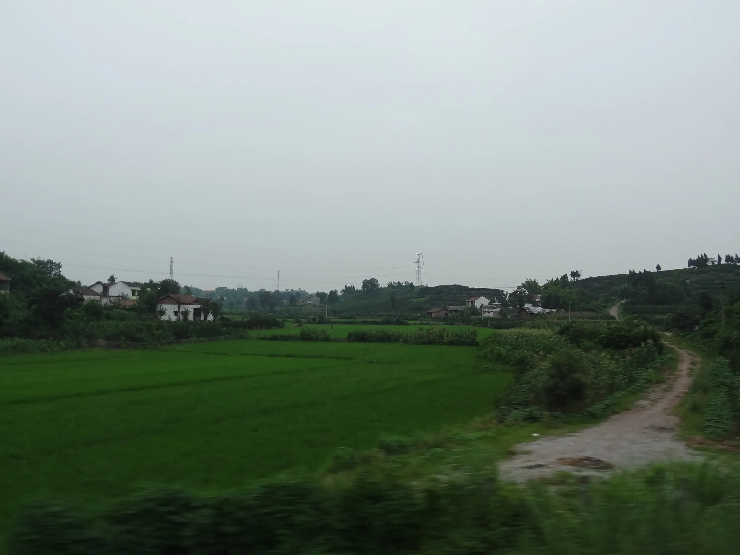 農村の車窓風景