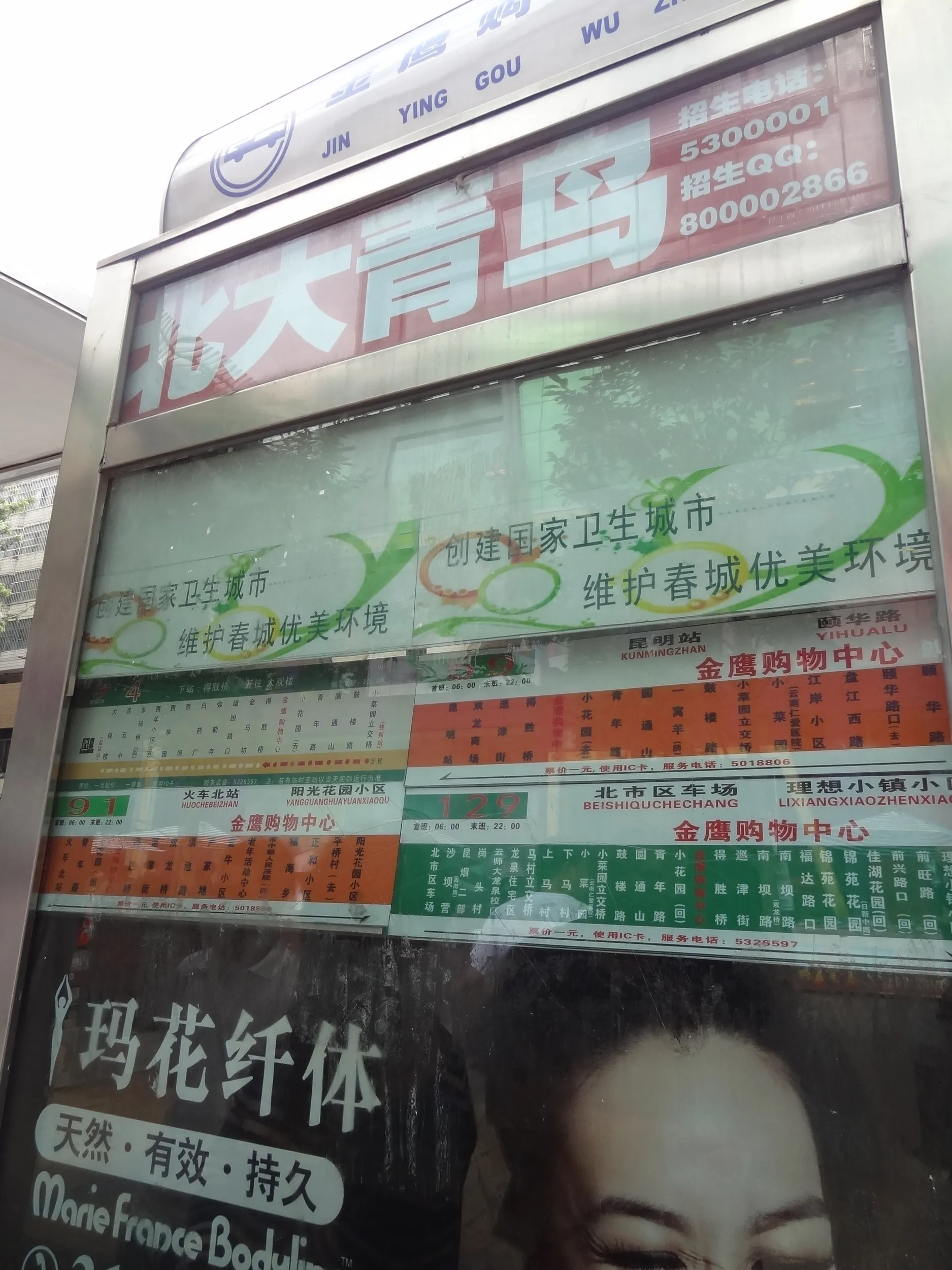 青年路のバス停