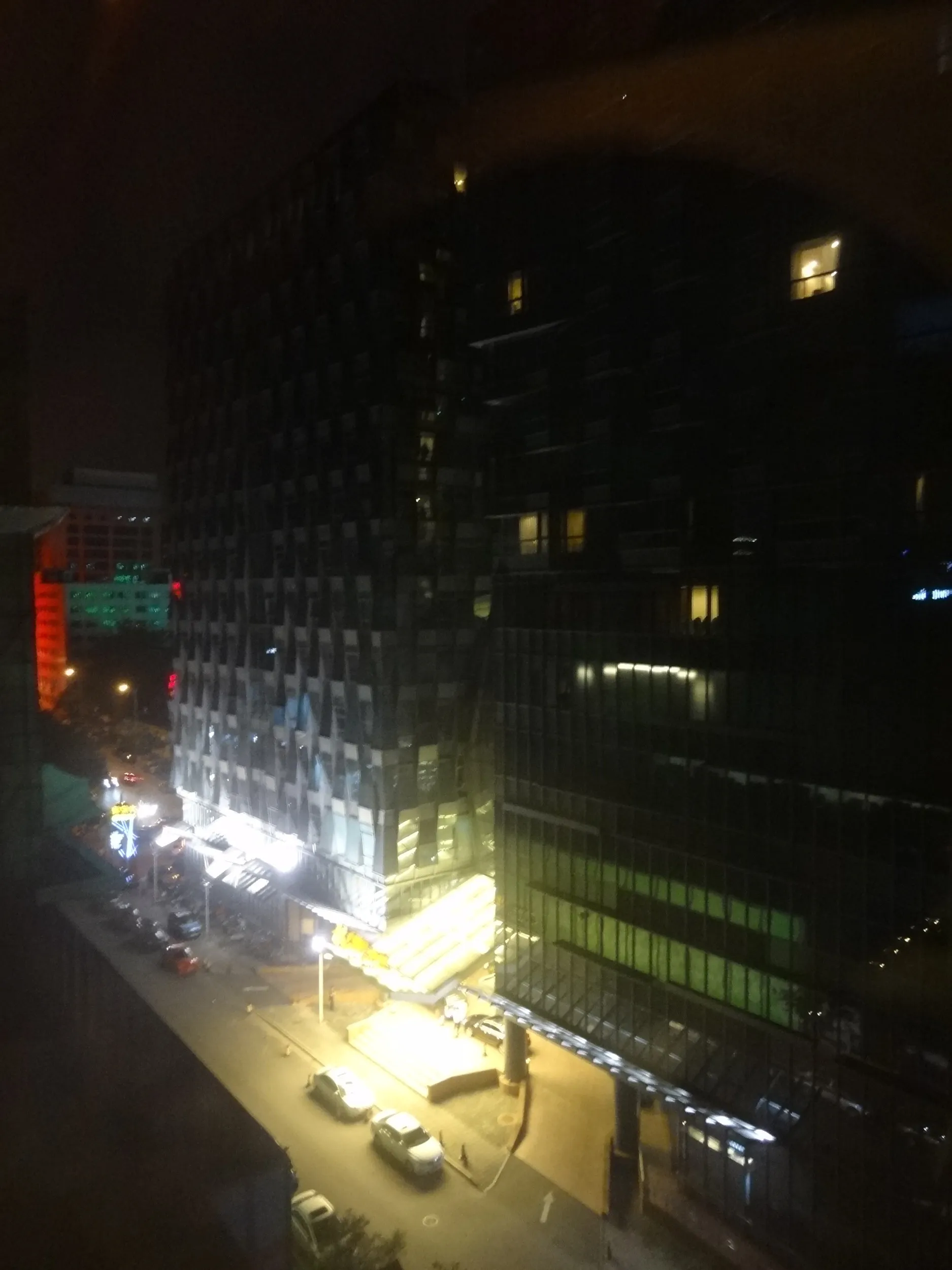 山水賓館の部屋から眺めた外の風景